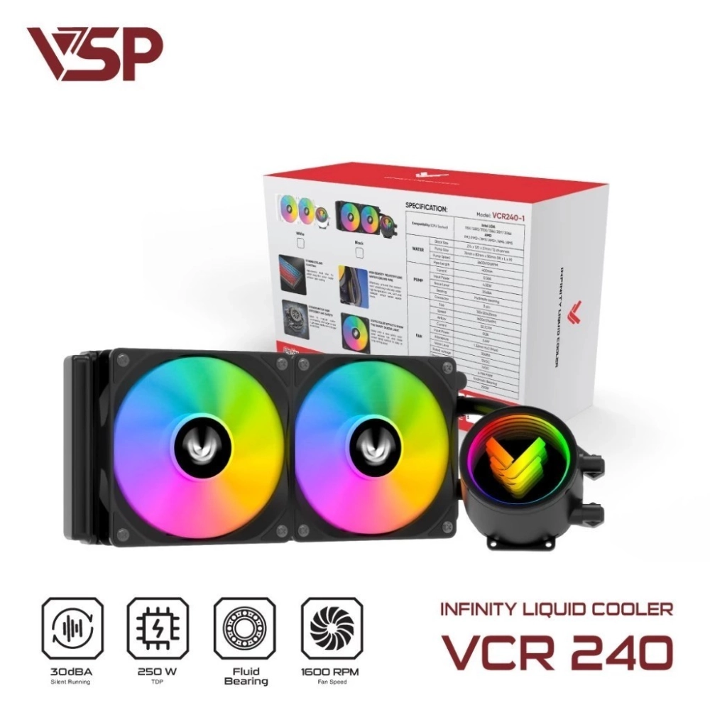 Tản Nhiệt Nước VSP VCA240 Đen