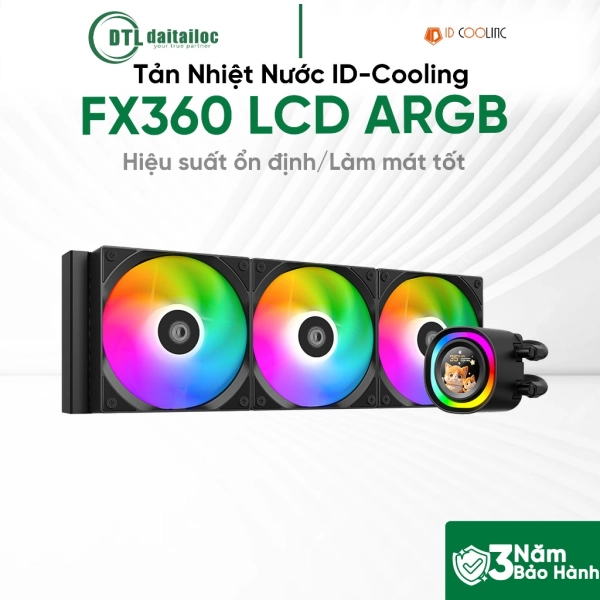 Tản Nhiệt Nước ID-Cooling FX360 LCD ARGB Đen