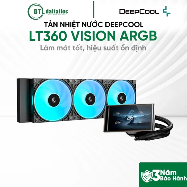 TẢN NHIỆT NƯỚC DEEPCOOL LT360 VISION ARGB ĐEN