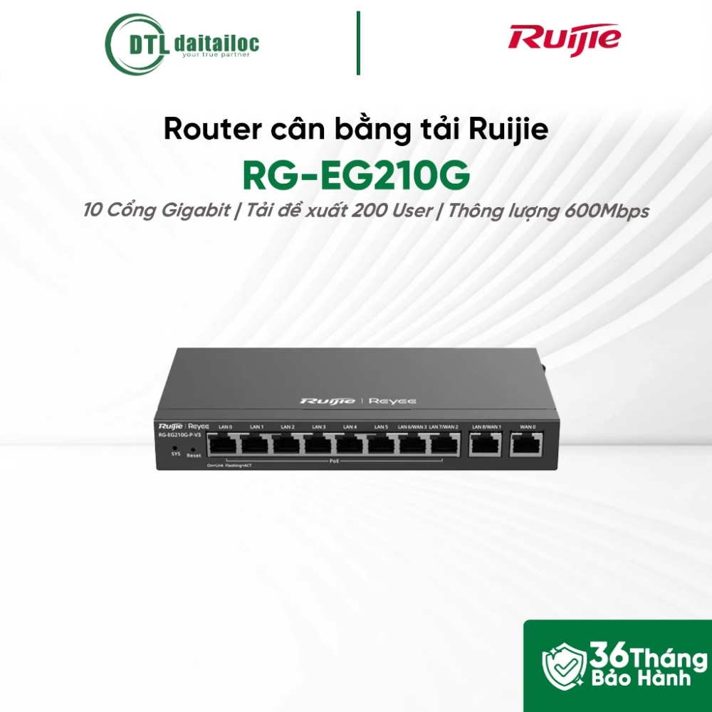 Router cân bằng tải Ruijie RG-EG210G-P-V3 (Kèm Nguồn)