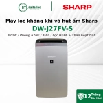 Máy Hút Ẩm Kết Hợp Lọc Không Khí Sharp DW-J27FV-S 27L/Ngày Phòng 68m² Lọc Bụi Khử Mùi