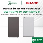 Máy hút ẩm kết hợp lọc khí Sharp DW-T30FV-W DW-T30FV-H Diện Tích 77m2 Lực Hút 30 lít/ngày