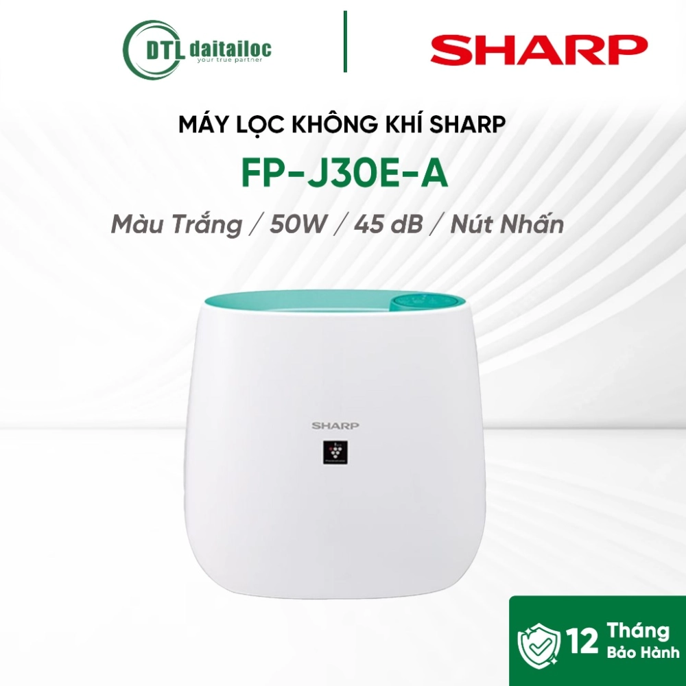 Máy Lọc Không Khí Sharp FP-J30E-A Phòng 23m² Plasmacluster Ion 7000 HEPA Lọc Bụi PM2.5