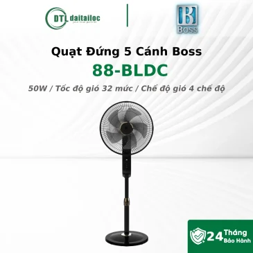 Quạt Đứng 5 Cánh Boss 88-BLDC 50W Tốc độ gió 32 mức