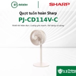 Quạt tuần hoàn Sharp PJ-CD114V-C Màu Trắng Be 36W Nút Nhấn Điều Khiển Từ Xa Có Khay Chứa Tinh Dầu