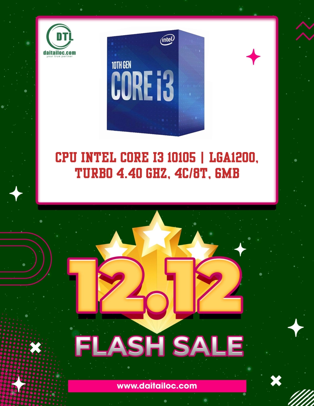 CPU Intel Core I3 10105 | LGA1200, Turbo 4.40 GHz, 4C/8T, 6MB