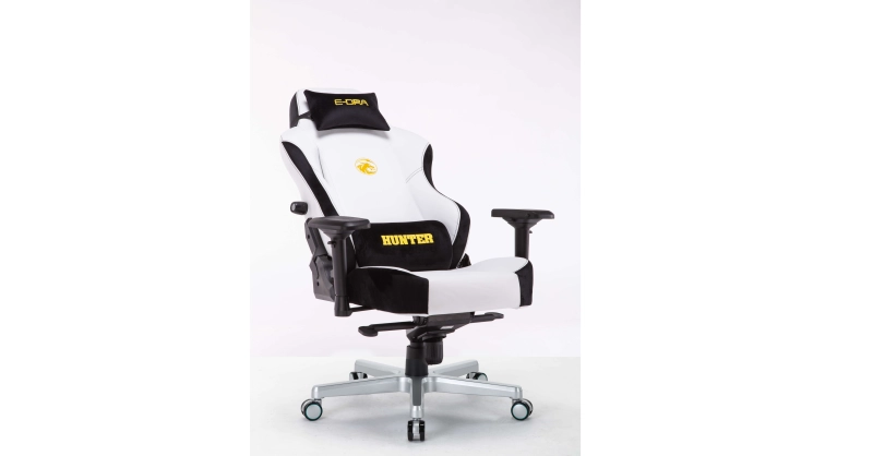 Ghế chơi game E-Dra Hunter Gaming Chair - EGC 206 White trang bị chân ghế kim loại cao cấp