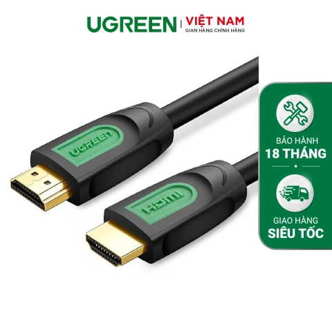 Cáp HDMI 2.0 UGREEN HD101 Thuần đồng 100% 19+1 dùng cho Tivi máy tính máy chiếu màn hình... độ dài từ 1-15m